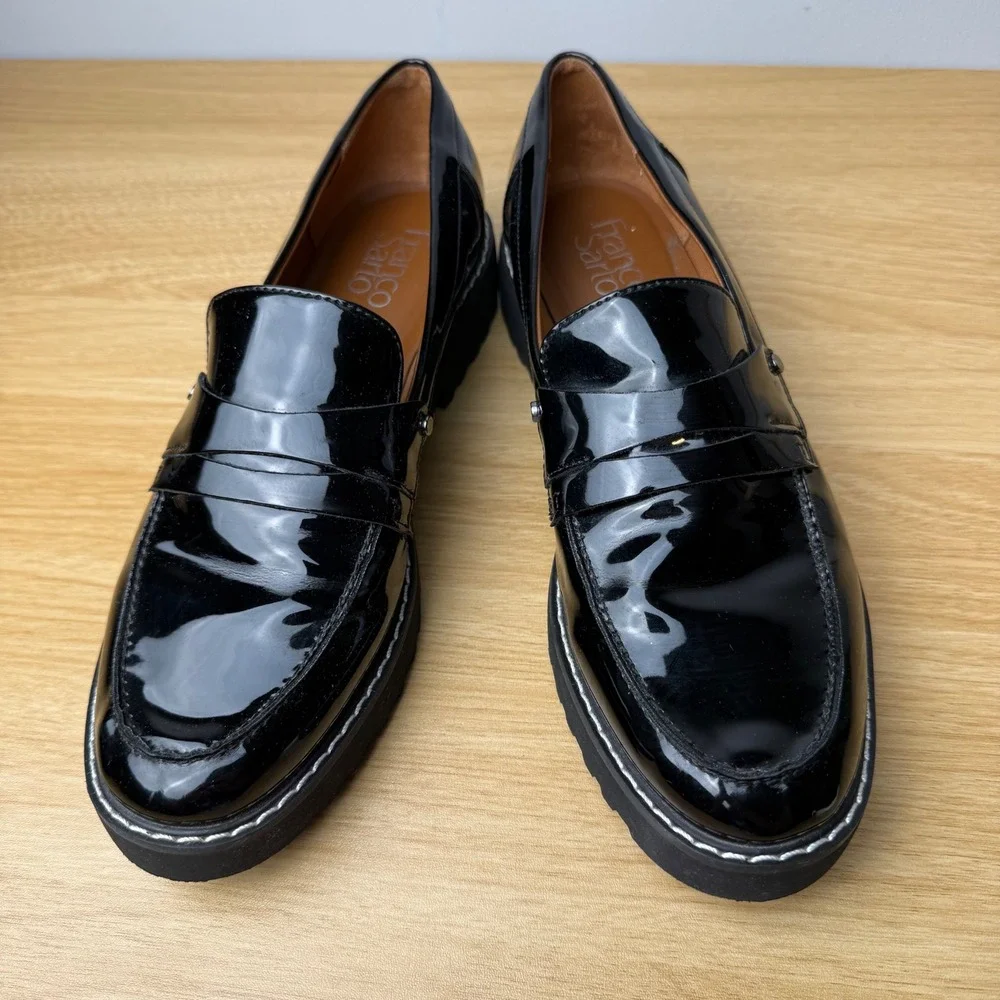 Franco Sarto Womens Cassandra‎ Loafers 7.5 Dark Acedemia School Girl Grunge Goth